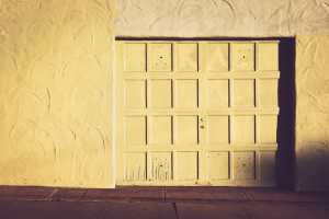 white wooden garage door